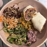 Thai wrap with salad   at Alkaline Kitchen in Middlesbrough