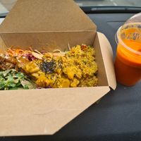 Thai buddah bowl and Vitamin me juice at Alkaline Kitchen in Middlesbrough