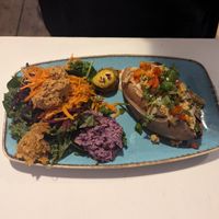 Stuffed sweet potato at Alkaline Kitchen in Middlesbrough