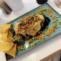 Cauliflower nachos with cashew cheese at Alkaline Kitchen in Middlesbrough