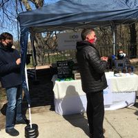 One of the stands at the farmers market. at Morningside Park Farmers' Market in New York City