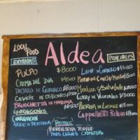 Menu - note that there is only one non-meat option at Aldea in Puerto Natales