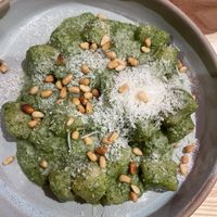 Gnocchi pesto (vegan option)  at A25 Pizzeria in Melbourne