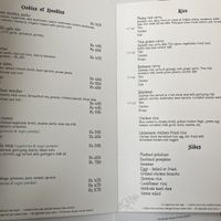 Menu  at Pumpkin Tales in Chennai