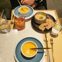 Pumpkin soup at Veda Café & Bar in Hong Kong Island