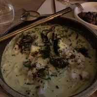 Coconut broth noodles. A little bland but warming   at Veda Café & Bar in Hong Kong Island