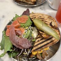 Vegan toast with greens  at Tinsel in Antwerpen