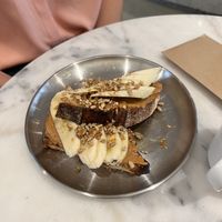 Pbb toast with peanut butter and banana  at Tinsel in Antwerpen