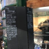 Coffee list at Le Pain Quotidien - Verdi Square Kiosk in New York City