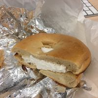 Bagel with plan tofu cream cheese at Tribeca Bagels in New York City