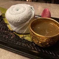 Welcome drink and cold towel at MAYs in Pattaya