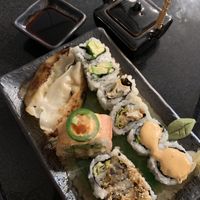 Veg sushi & gyoza  at Green Recipes in Flushing