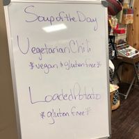 Soup board  at Columbia Health Foods in Columbia