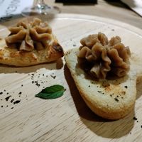 Yucca bread with date mousse. Very good at La Casa Viva in Valencia