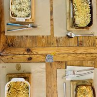 Four lasagnas   at La Casa Viva in Valencia