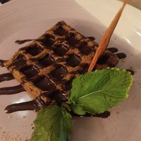 Pumpkin waffle with chocolate at La Casa Viva in Valencia