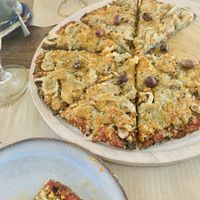 Seriously amazing vegan pizza with an amazing crust. Not soggy ! at La Casa Viva in Valencia