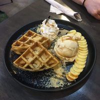 Banoffee waffles at Veganerie - Silom in Bangkok