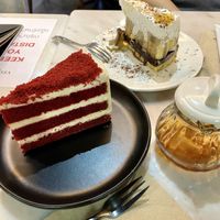Try this red velvet cake!!  at Veganerie - Silom in Bangkok