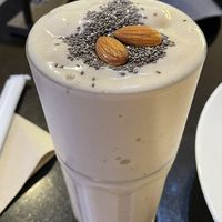 Banana almond smoothie, 165 baht  at Veganerie - Silom in Bangkok