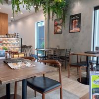 Seating area at Veganerie - Silom in Bangkok