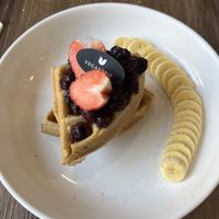Fruit waffles   at Veganerie - Silom in Bangkok