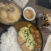 affogato, spinach wraps, cheesy tonkatsu curry—all exceptional  at Veganerie - Silom in Bangkok