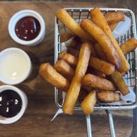 Delicious mung bean friess sweet potato  at Veganerie - Silom in Bangkok