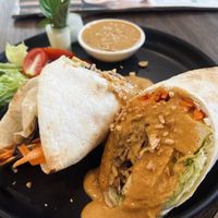 Some pad Thai wrap thing. Amazing  at Veganerie - Silom in Bangkok