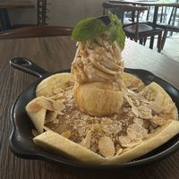 Butterscotch pancake. Good stuff!   at Veganerie - Silom in Bangkok