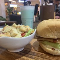 BLT burger with salad  at Veganerie - Silom in Bangkok