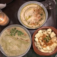 Hummus + bread & patatas bravas  at Bravo Restaurant in Siargao