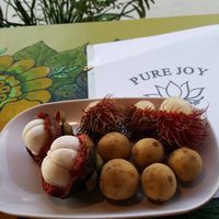Dessert, a plate of local fruits at Pure Joy in Koh Phangan