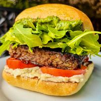 the 'Jimmy Pesto' Burger. Lentil Tempeh. Locally Crafted. at Daily Fuel in Portland