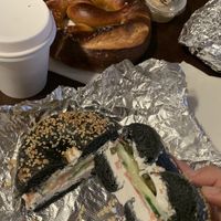 Another throwback to the charcoal bagel dayz   at The Kettle Black in Philadelphia