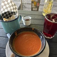 Crema de jitomate   at La Cadencia Loncheria in Mexico City