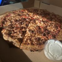 Vegan meat lover pizza -beyond meat sausage   at Plant Based Pizzeria in Atlanta