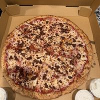 Meat lovers pizza  at Plant Based Pizzeria in Atlanta