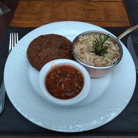 Prato vegano II - quibe de batata, arroz e lentilhas at Empório Árabe - CLS 215 in Brasilia