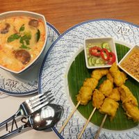 Tom yam and satay at Yo Vegetarian - Central Floresta in Phuket