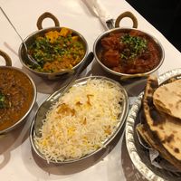 Three curries, rice and bread - great value banquet! at Saffron Indian Cuisine in Geelong