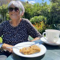 Beautiful garden and cakes with tea 💚  at Kitnors in Minehead