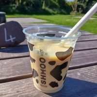 Banana oatmilk milkshake! Divine!! at Kitnors in Minehead