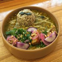 Dahl Special with pickled veg and tempeh   at Racines in Lausanne