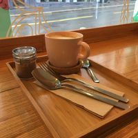 Coffee, served well.   at Racines in Lausanne