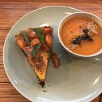 Quiche aux légumes et soupe  at Racines in Lausanne