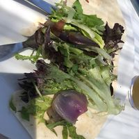 Contents of vegan wrap with vegetables salteado, 99% lettuce at Tuká Tulá in Sao Miguel