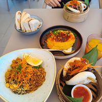 vegan bao, hummus and the bowl.  at Tuká Tulá in Sao Miguel