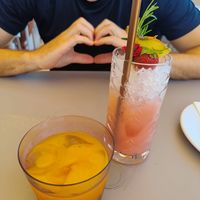 Natural orange juice and a mocktail  at Tuká Tulá in Sao Miguel