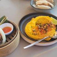 Bao bun and hummus at Tuká Tulá in Sao Miguel